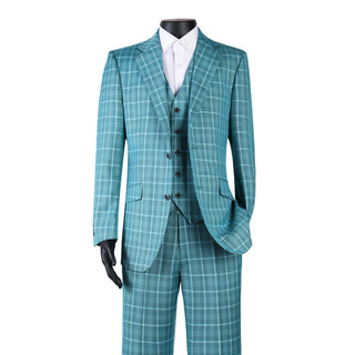 Joseph Michael Modena Men's Jade 3-Piece Plaid Suit