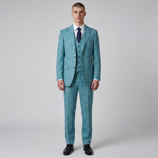Joseph Michael Modena Men's Jade 3-Piece Plaid Suit