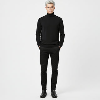 Black Traditional Fit Turtleneck Sweater