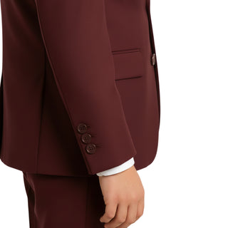 Ideal Boys' Burgundy 4-Way Stretch Suit