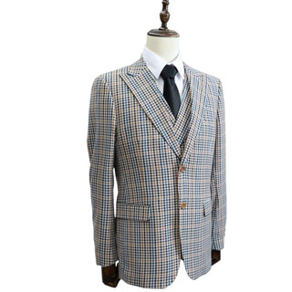 3 Piece Extrema Plaid Suit Grey 580