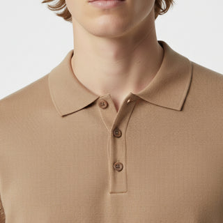 Jm2255 Camel Long Sleeve Polo