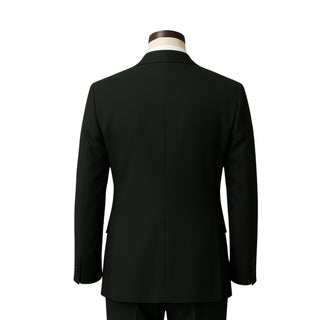 100% Wool 2 Button Slim Fit Black Suit