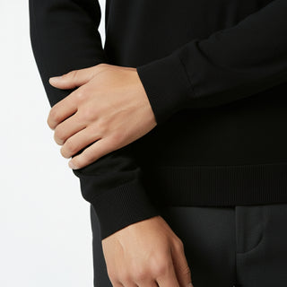 Jm2255 Black Long Sleeve Polo