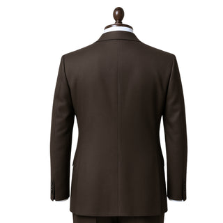 100% Wool 1 Button Notch Lapel Modern Fit Brown Suit