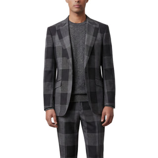 Venus 5-17170-2 Black Pino Baldini 3Pc Plaid Suit - Side View