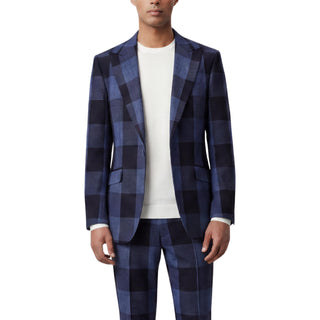 Venus 5-17170-3 Navy Pino Baldini 3Pc Plaid Suit - Detail View