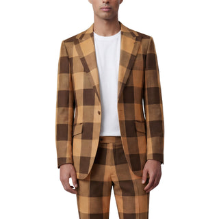 Venus 5-17170-5 Rust Pino Baldini 3Pc Plaid Suit - Side View