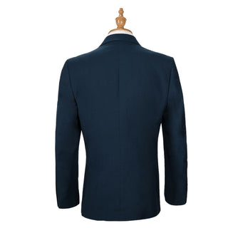 Midnight Blue Vested Sharkskin Suit