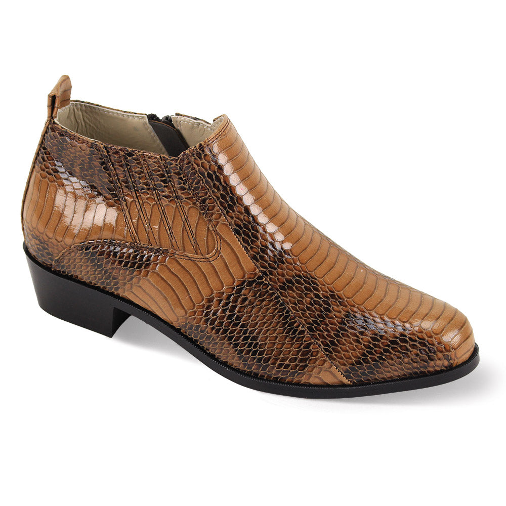 ANTONIO CERRELLI Men's Grey Snake Print Faux Leather Cuban Heel Dress Boots Size 10 Zipper Pull On Pointed Toe Fashionable Ankle Footwear ANTONIO CERRELLI Men's Grey Snake Print Faux Leather Cuban Heel Dress Boots Size 10 Zipper Pull On Pointed Toe Fashionable Ankle Footwear