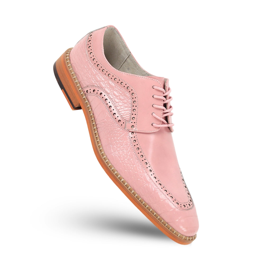 GIOVANNI Men's Cobalt Crocodile Embossed Leather Dress Shoes Oxfords Brogue Detailing Formal Shoes Size 11 GIOVANNI Men's Cobalt Crocodile Embossed Leather Dress Shoes Oxfords Brogue Detailing Formal Shoes Size 11