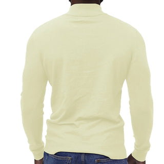 Ivory Quarter-Zip Traditional Fit Pullover Sweater