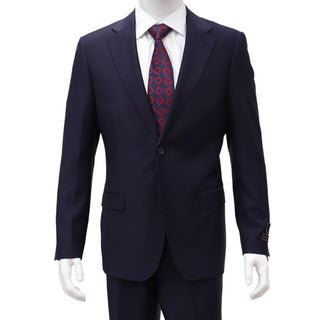 100% Wool 1 Button Notch Lapel Modern Fit Blue Suit