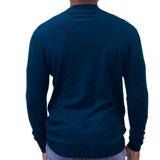 Navy Traditional Fit Mockneck Sweater