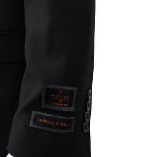 100% Wool 2 Button Modern Fit Black Suit