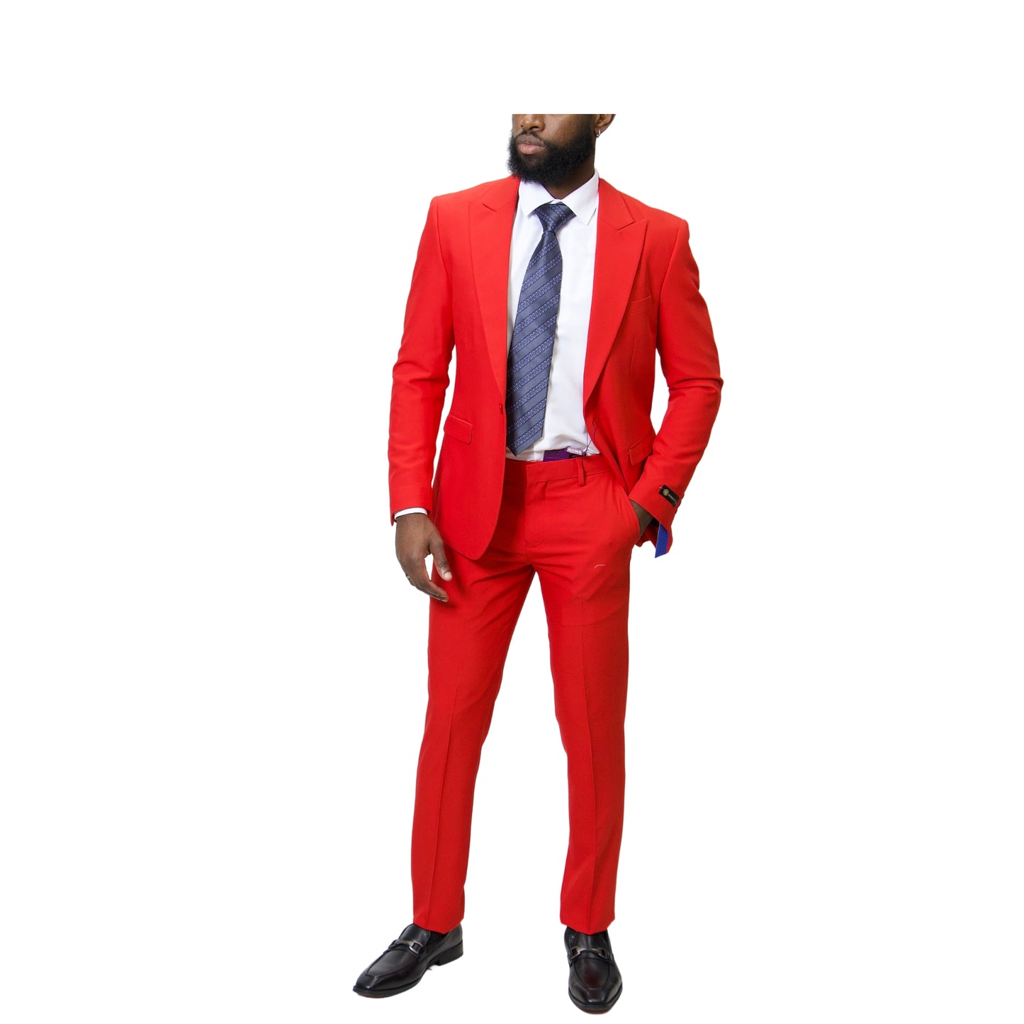 Royal Luxe Modern fit 1 Button Stretch Red