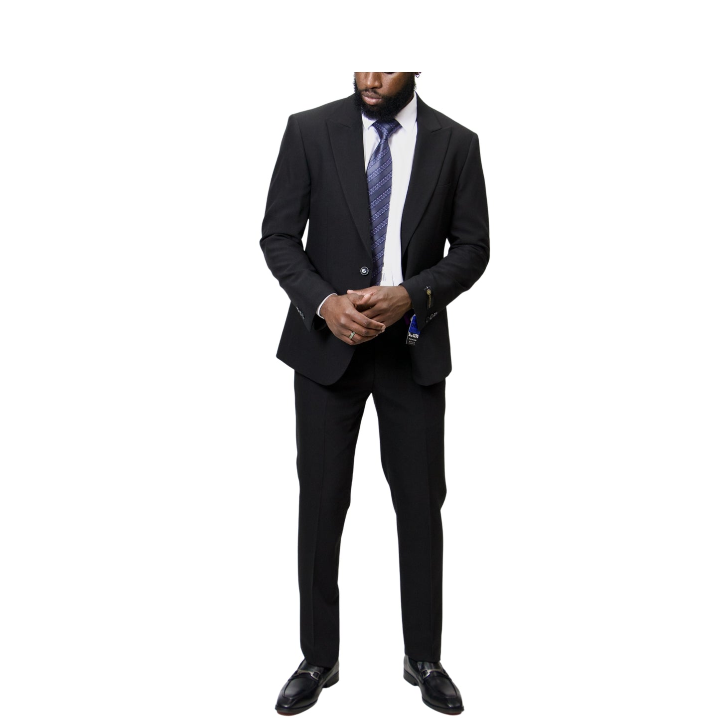 Royal Luxe Modern fit 1 Button Stretch Black