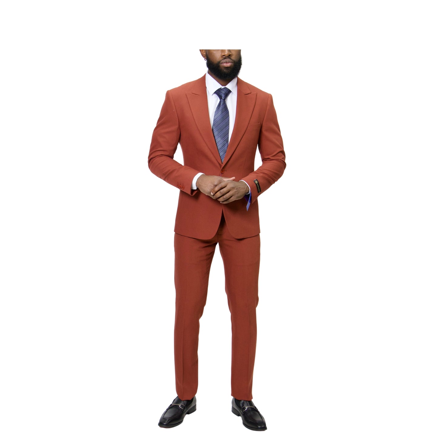 Royal Luxe Modern fit 1 Button Stretch Rust