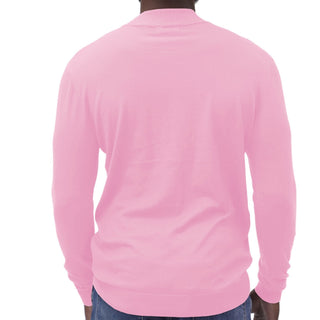 Pink Traditional Fit Mockneck Sweater