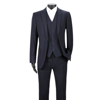 Navy Vested Stretch Executive Suit