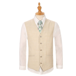 Sand Vested Sharkskin Suit