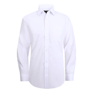 Slim Fit Luxe Convertible Cuff Dress Shirt White D&K Suit City Slim Fit Luxe Convertible Cuff Dress Shirt White D&K Suit City