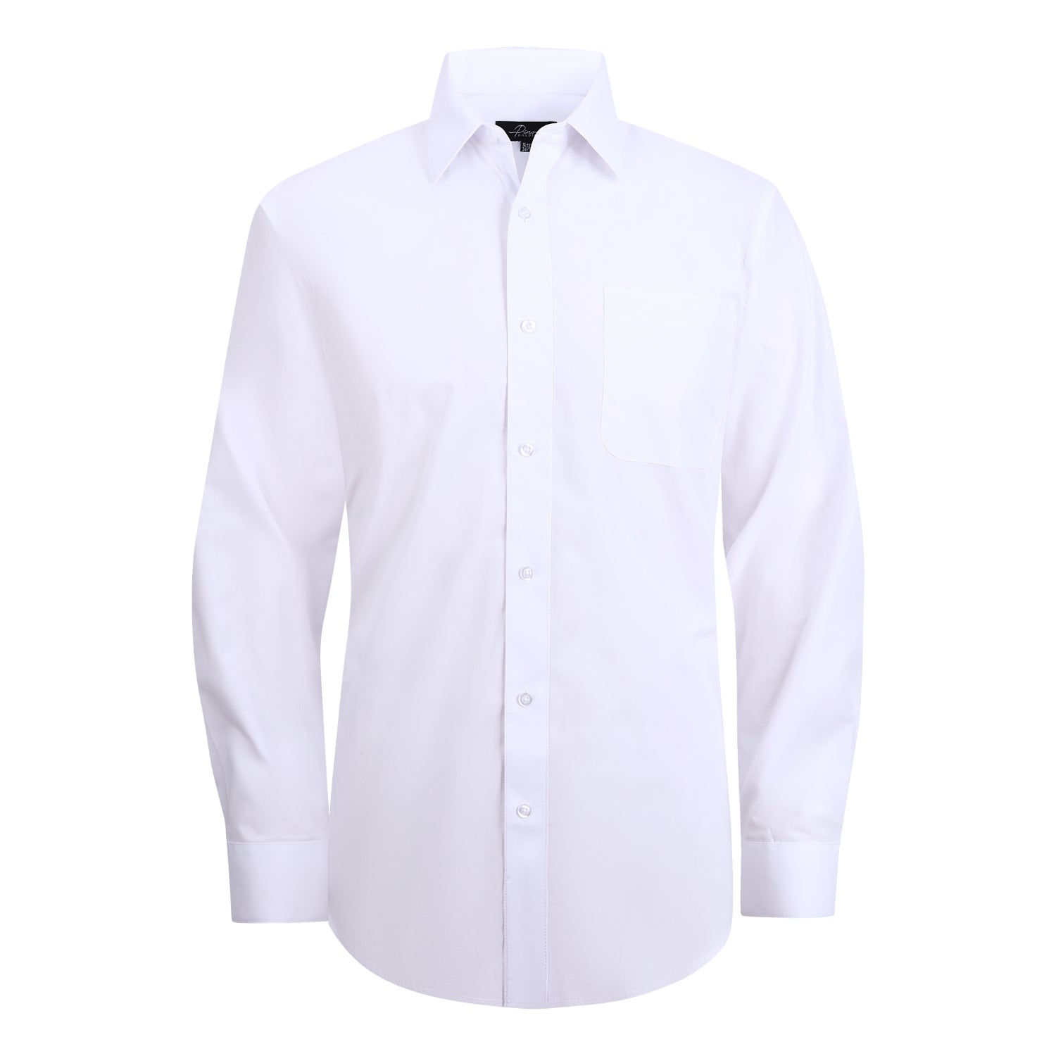 PINO BALDINI Mens Slim Fit Solid Dress Shirt White Cotton Polyester Blend 15.5 Inch Neck 34-35 Inch Sleeve for Formal Business Wear PINO BALDINI Mens Slim Fit Solid Dress Shirt White Cotton Polyester Blend 15.5 Inch Neck 34-35 Inch Sleeve for Formal Business Wear