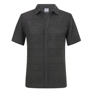 Stretch Crochet Knit Shirt