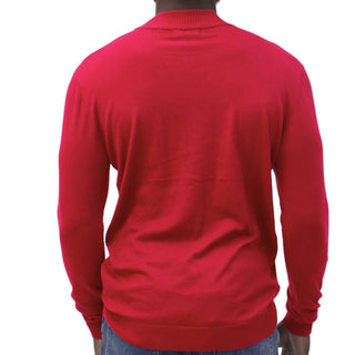 Red Traditional Fit Mockneck Sweater