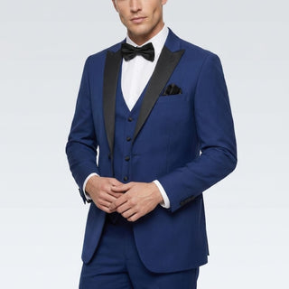Joseph Michael Men's Black 3-Piece Vested Tuxedo — Peak Lapel