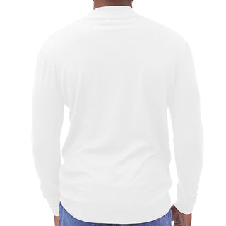 White Traditional Fit Mockneck Sweater