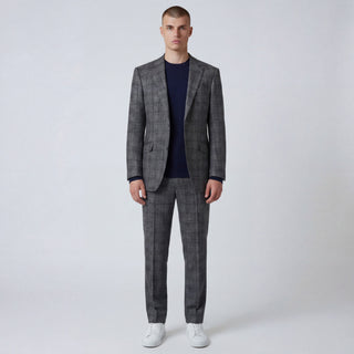 Joseph Michael Piazo Men's Charcoal 3-Piece Plaid Suit