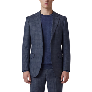 Joseph Michael Piazo Men's Sapphire 3-Piece Plaid Suit