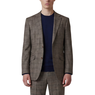 Joseph Michael Piazo Men's Tan 3-Piece Plaid Suit