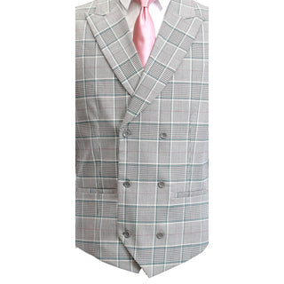 3 Piece Extrema Plaid Suit  Grey 1873