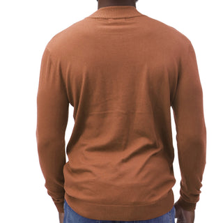 Rust Traditional Fit Mockneck Sweater