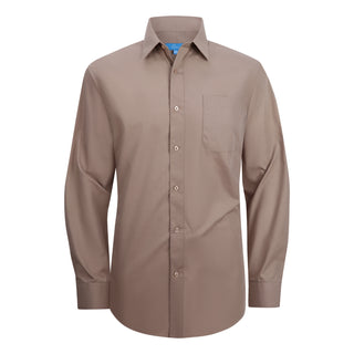 Full Fit Solid Dress Shirt Tan