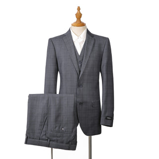 Joseph Michael 7906-30 3-Piece Slim Fit Plaid Suit - Front View