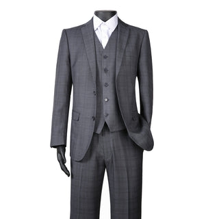 Joseph Michael 7906-30 3-Piece Slim Fit Plaid Suit - Back View
