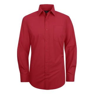 Slim Fit Luxe Solid Dress Shirt Red