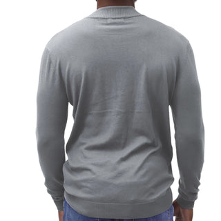 Silver Traditional Fit Mockneck Sweater