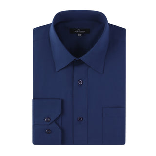 Slim Fit Luxe Convertible Cuff Dress Shirt Navy