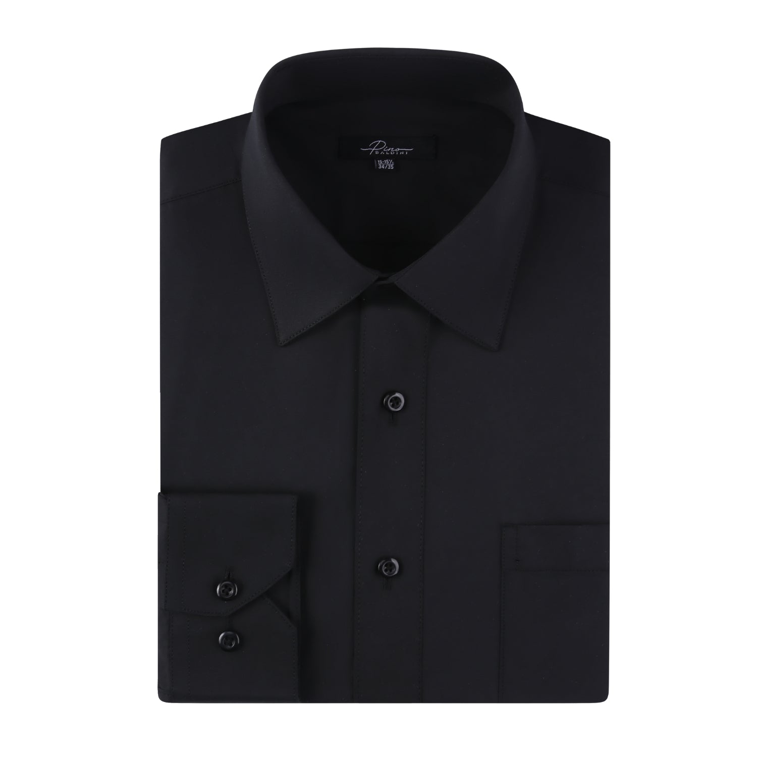Slim Fit Luxe Convertible Cuff Dress Shirt Black D&K Suit City Slim Fit Luxe Convertible Cuff Dress Shirt Black D&K Suit City