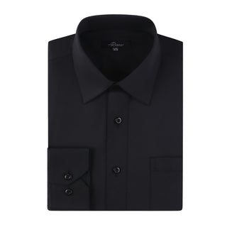Slim Fit Luxe Convertible Cuff Dress Shirt Black