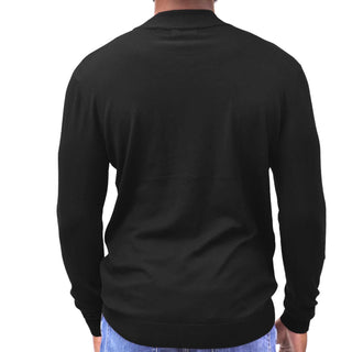 Black Traditional Fit Mockneck Sweater
