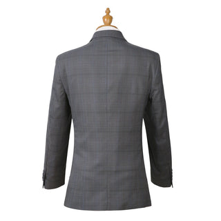 Joseph Michael 87061-3 3-Piece Slim Fit Grey Plaid Suit - Side View