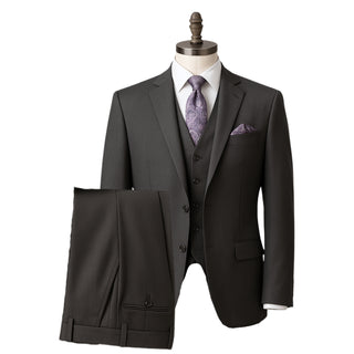 Charcoal Vested Stretch Executive Suit