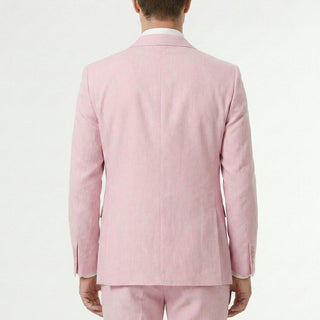 Joseph Michael 29105 Blush Slim Fit Peak Lapel Vested Suit - Detail View