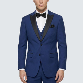 Joseph Michael Men's Black 3-Piece Vested Tuxedo — Peak Lapel