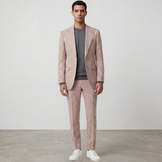 Viola 9-23758-3 Blush Pino Baldini 3Pc Plaid Suit - Back View